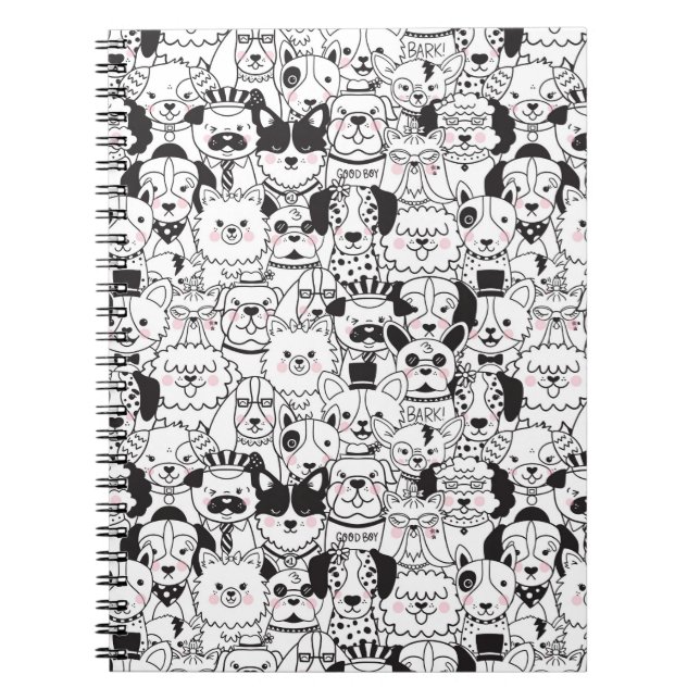Cuaderno Perro gracioso que engendra una patta animal blanc (Frente)