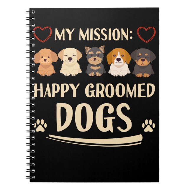Cuaderno Perro Grooming Amor animales Perro Groomer (Frente)