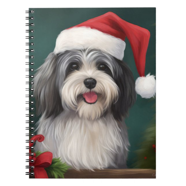 Cuaderno Perro Havanés en Navidad con Nieve (Frente)