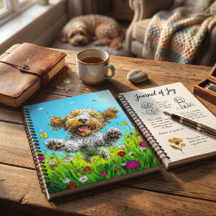 Cuaderno Perro Havanés Feliz en un Prado de Flores Silvestr