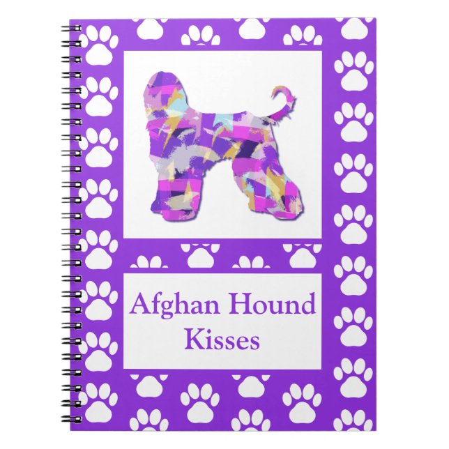 Cuaderno Perro hound afgano besa a silueta lindo PPY&B (Frente)