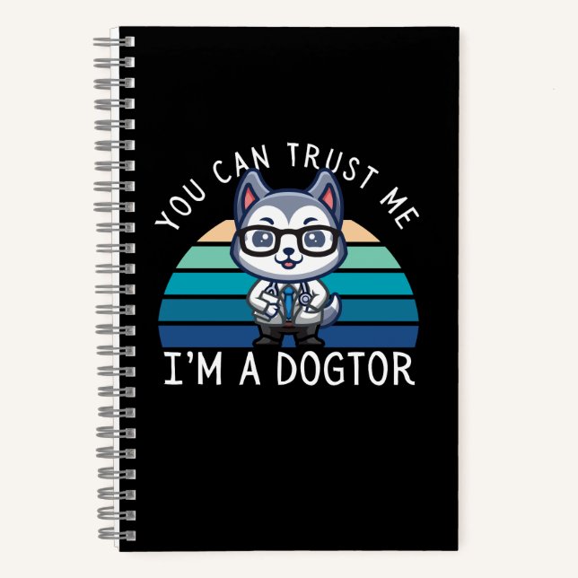 Cuaderno Perro Husky Kawaii Divertido Médico (Anverso)