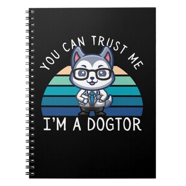 Cuaderno Perro Husky Kawaii Divertido Médico (Frente)