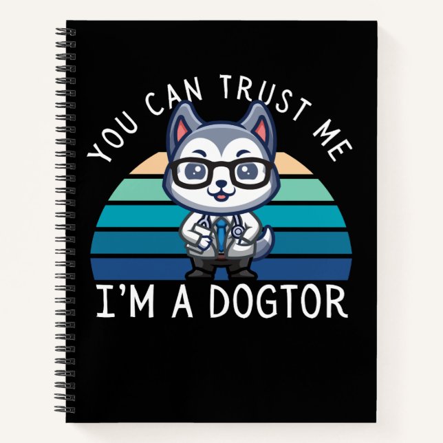Cuaderno Perro Husky Kawaii Divertido Médico (Anverso)