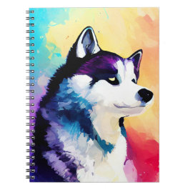Cuaderno Perro Husky Naturaleza salvaje Color animal Pintur