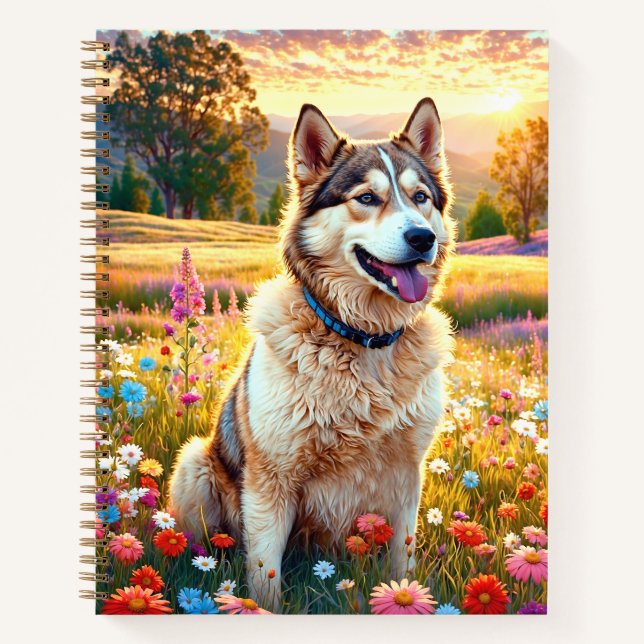 Cuaderno Perro Husky Siberiano   (Anverso)