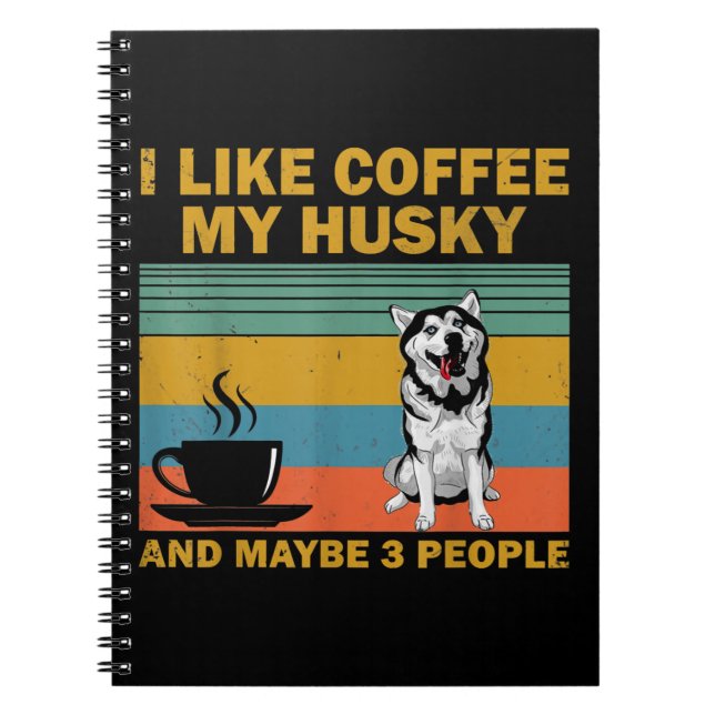 Cuaderno Perro Husky Siberiano | Coffee Lovers Cita Regalo (Frente)