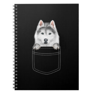 Cuaderno Perro Husky Siberiano En El Bolsillo  Gracioso reg