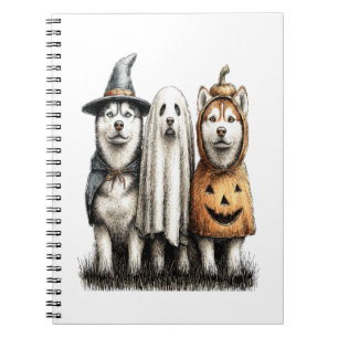 Cuaderno Perro Husky Siberiano Fantasma de Halloween