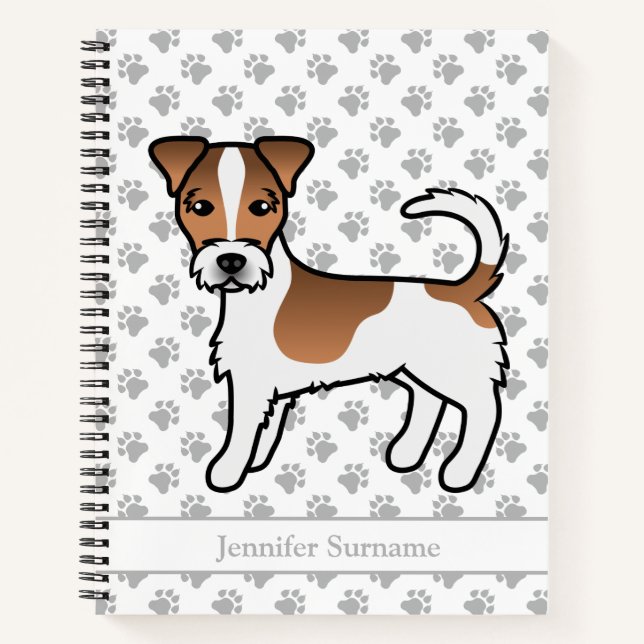 Cuaderno Perro Jack Russell Terrier de Pelaje Áspero Marrón (Anverso)