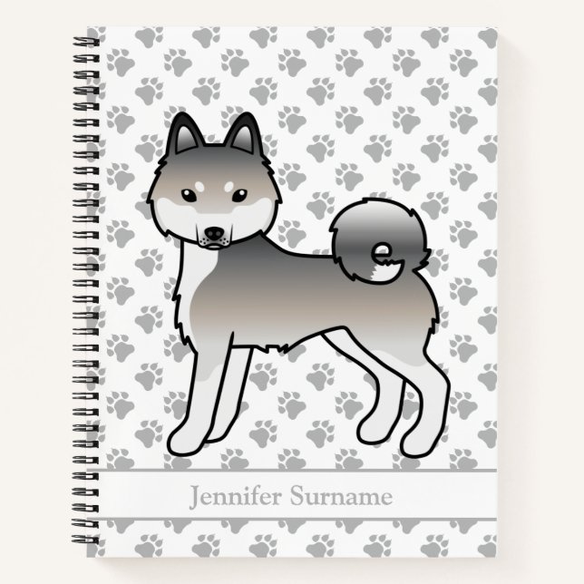 Cuaderno Perro Klee Kai De Alaska Gris Y Blanco & Texto Per (Anverso)