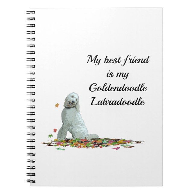 Cuaderno Perro Labradoodle En Hojas Portátil Espiral (Frente)