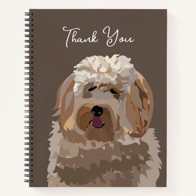 Cuaderno Perro Labradoodle Personalizado (Anverso)