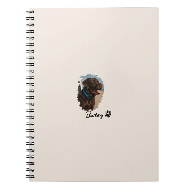 Cuaderno Perro Labrador de chocolate lindo - Bailey | Regal (Frente)