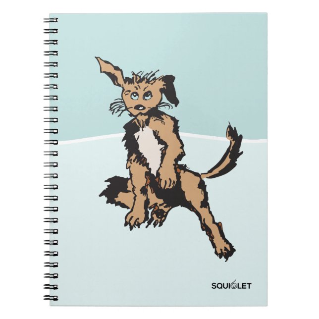 Cuaderno Perro Lindo Con Ojos De Cachorro Azul (Frente)