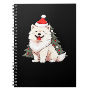 Cuaderno Perro lindo con sombrero de Santa y camiseta clási