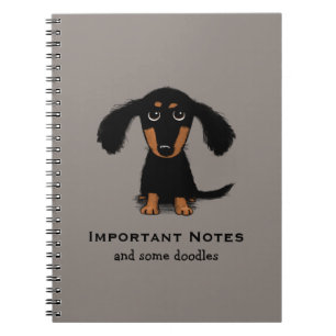 Cuaderno Perro lindo de pelo largo de la salchicha de