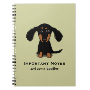 Cuaderno Perro lindo de pelo largo de la salchicha de