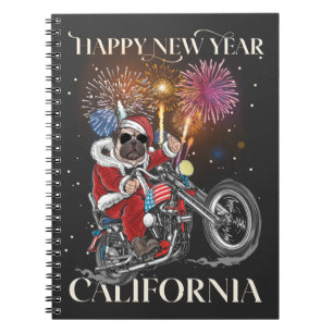 Cuaderno Perro Lleva Una Motocicleta A California