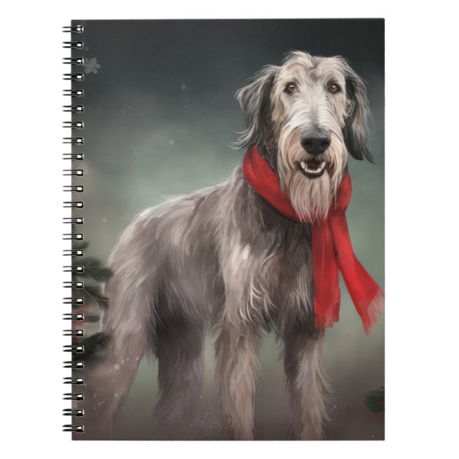 Cuaderno Perro lobo de nieve Navidad (Frente)