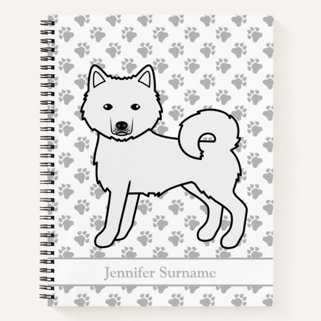 Cuaderno Perro Malamute de Alaska Blanco & Texto Personaliz (Anverso)