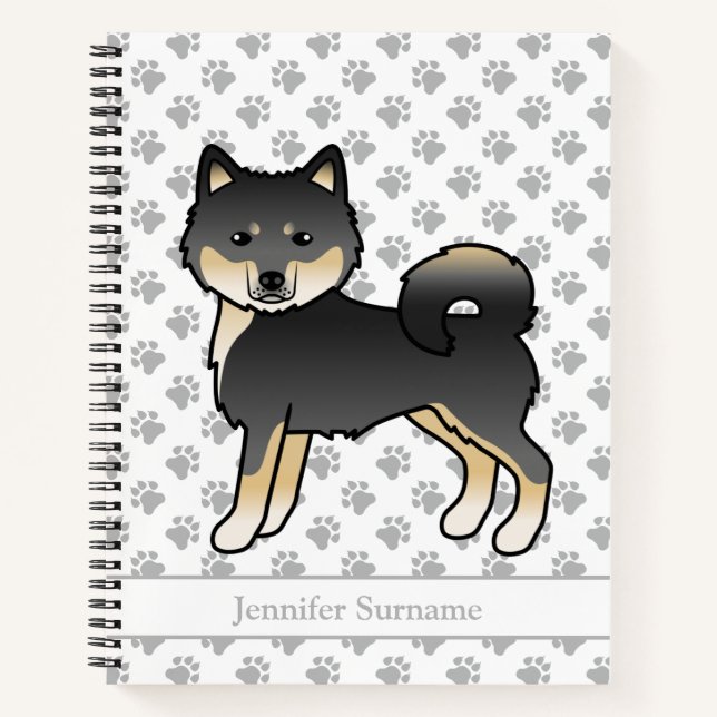 Cuaderno Perro Malamute de Alaska Negro y Castaño & Texto P (Anverso)