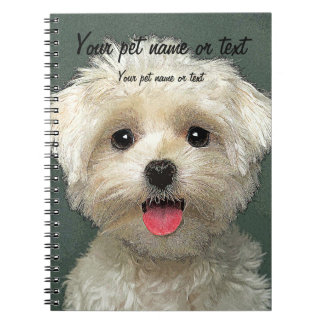 Cuaderno Perro maltés Bonito sonriente