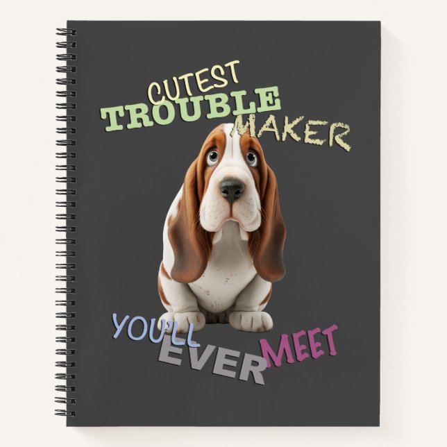Cuaderno Perro más pequeño problema creador lindo adorable  (Anverso)