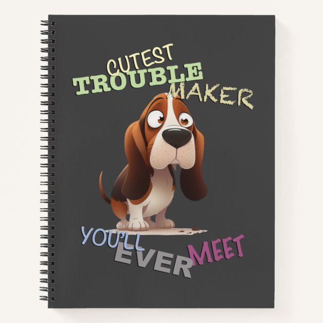 Cuaderno Perro más pequeño problema creador lindo adorable  (Anverso)