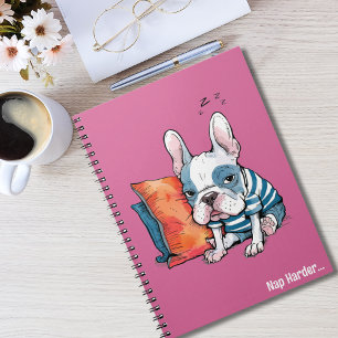 Cuaderno perro mascota francés lindo, animal vestido, diver