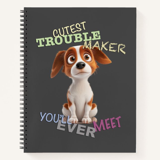 Cuaderno Perro Mascota Menor problema hacedor adorable grac (Anverso)