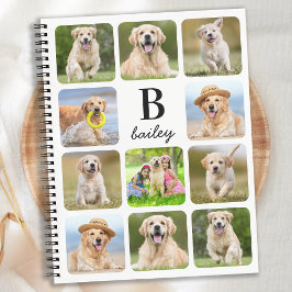 Cuaderno Perro Mascota Monograma Personalizado de 11 Collag