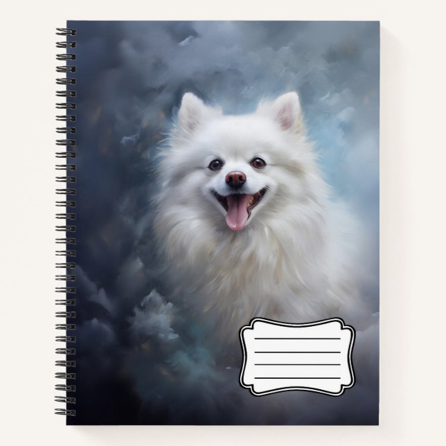 Cuaderno Perro panomerano blanco (Anverso)