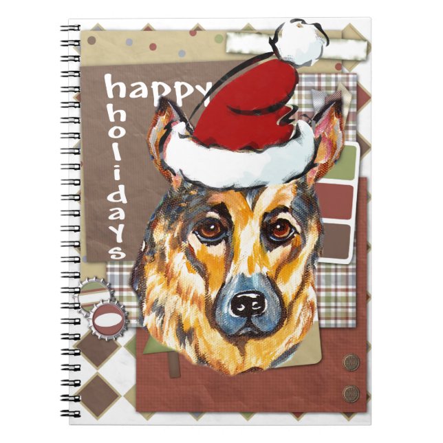 CUADERNO PERRO PASTOR ALEMÁN DE NAVIDAD (Frente)