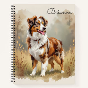 Cuaderno Perro Pastor Australiano Merle Rojo Aussie