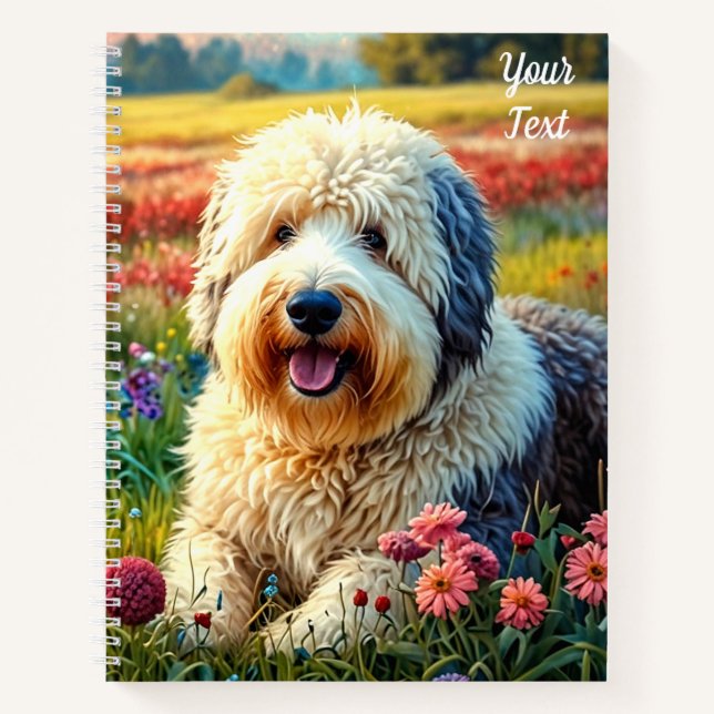 Cuaderno Perro pastor inglés antiguo (Anverso)