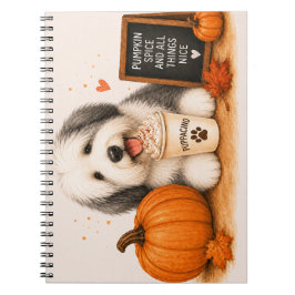 Cuaderno Perro pastor inglés antiguo otoño