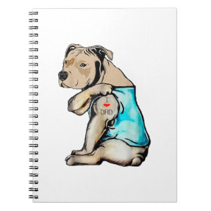 Cuaderno Perro Pitbull Amo A Papá Tattoo Familia Funny