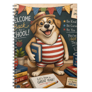 Cuaderno Perro PNG de vuelta a la escuela, diseño de perro 