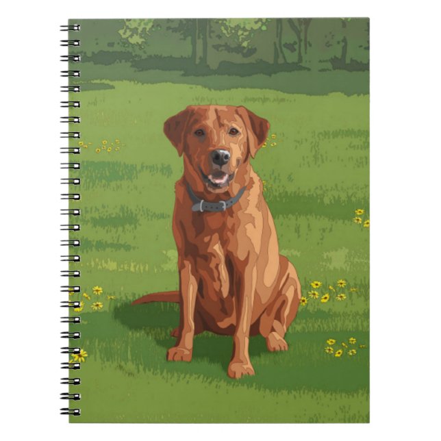 Cuaderno Perro recuperador de Labrador rojo Fox (Frente)