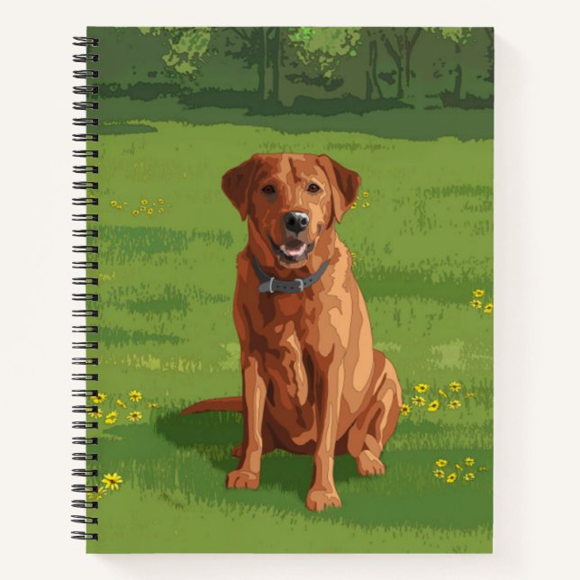 Cuaderno Perro recuperador de Labrador rojo Fox (Anverso)