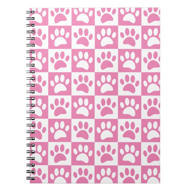 Cuaderno Perro Rosado Y Blanco Paws En Personalizado De Cua (Frente)