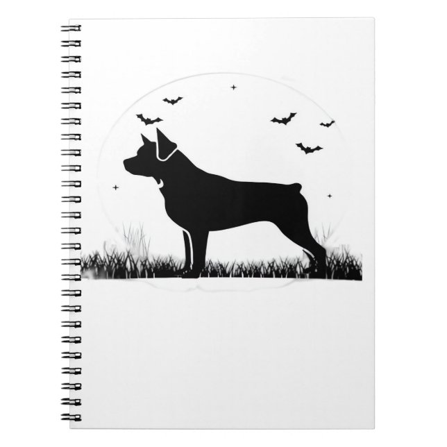 Cuaderno Perro Rottweiler - Silhouette sobretodo de luna de (Frente)