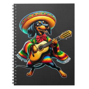 Cuaderno Perro salchicha Mariachi Guitarra Cinco de Mayo