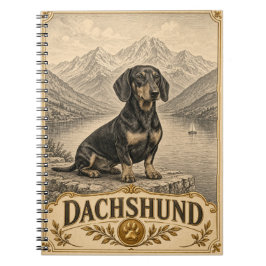 Cuaderno Perro salchicha, perro vintage de herencia