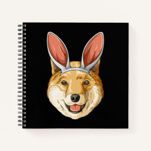 Cuaderno Perro shiba con orejas de conejo de Pascua regal
