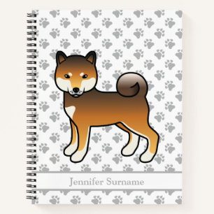 Cuaderno Perro Shiba Inu de dibujos animados de sésamo rojo