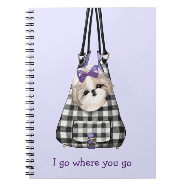 Cuaderno Perro Shih Tzu en un bolso (Frente)