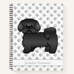 Cuaderno Perro Shih Tzu negro de dibujos animados lindo & n