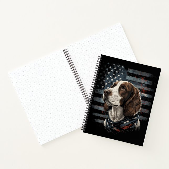 Cuaderno Perro Springer Spaniel Bandera Americana (Interior)